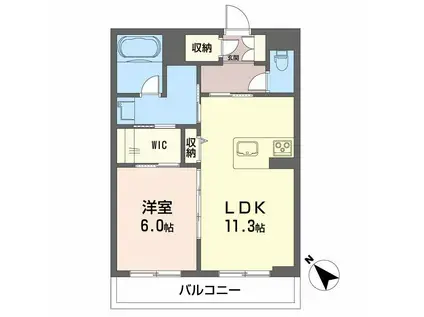 シャーメゾンアルバスII(1LDK/3階)の間取り写真