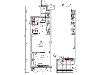 LUMEED梅島(1LDK/3階)の間取り写真