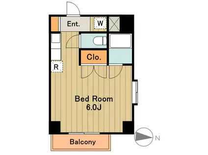 パドーレカミノ(ワンルーム/2階)の間取り写真
