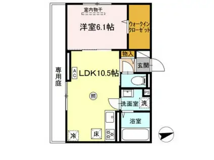 グランデシェチオ千本杉II(1LDK/1階)の間取り写真