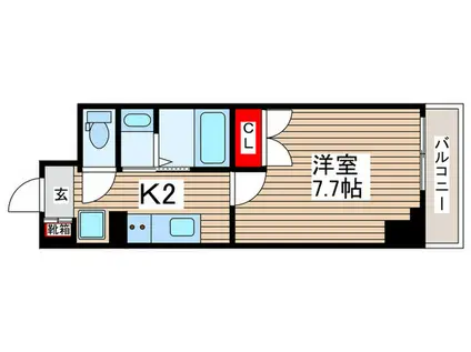 アルファプライム東陽町(1K/7階)の間取り写真