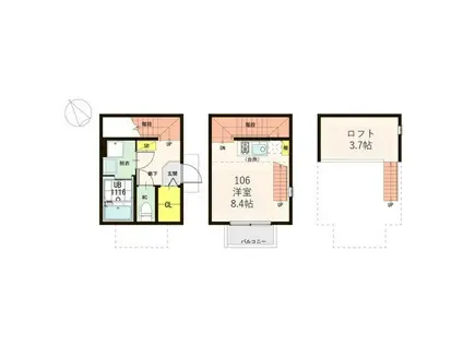 サンコーポ東照宮(1K/1階)の間取り写真