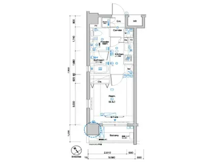 SYNEX赤塚駅前(1K/4階)の間取り写真