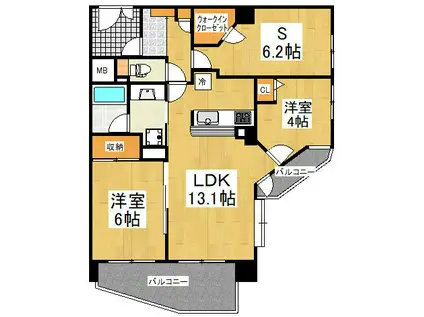 ナイスアーバン鶴見フロンテージ(2SLDK/2階)の間取り写真