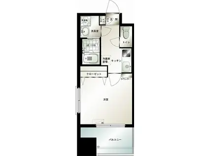 エンクレスト博多駅前III(1K/7階)の間取り写真