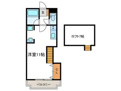 エクセレント竜安寺(ワンルーム/3階)の間取り写真