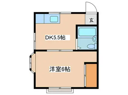 アパート美里(1DK/2階)の間取り写真