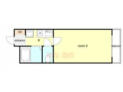 リヴェール1(1K/3階)の間取り写真