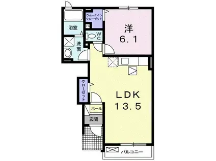 キャンディハウスA(1LDK/1階)の間取り写真