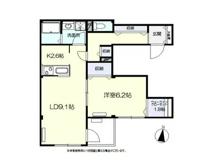 サンパレス(1LDK/2階)の間取り写真
