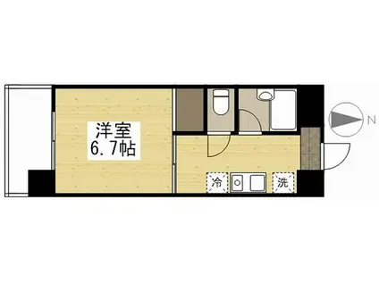 KSB 大供(1K/4階)の間取り写真