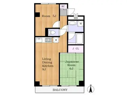 ベルフェイス西葛西(2LDK/6階)の間取り写真