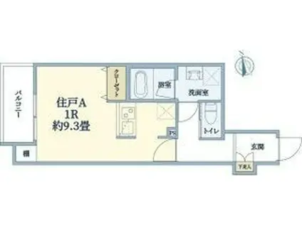 ウェルスクエア西宮(ワンルーム/3階)の間取り写真