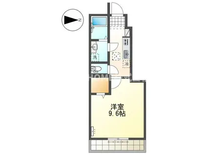 フロール・デ・セレッソII(1K/1階)の間取り写真