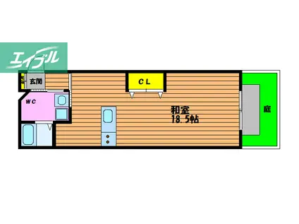 ラパルテール奉還町壱番館(ワンルーム/1階)の間取り写真