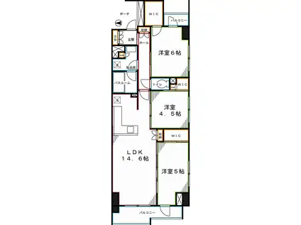 ザ・パークハウス国分寺プレイス(3LDK/8階)の間取り写真