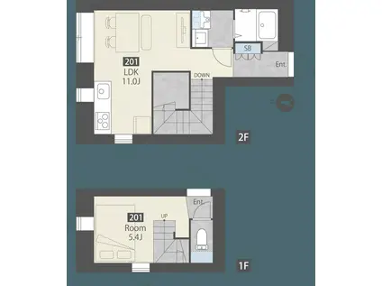 菊川レーベル(1LDK/1階)の間取り写真