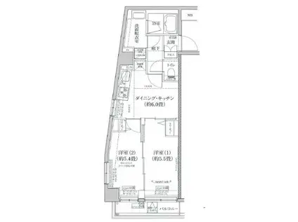 アイル押上ノース(2DK/4階)の間取り写真