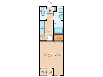 BLACKSTONE III(1K/2階)の間取り写真