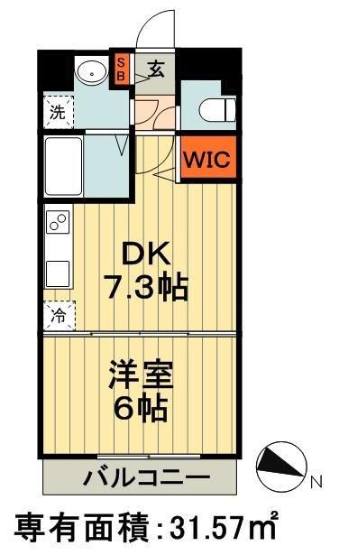 PHILIPPE蘇我(1DK/4階)の間取り写真