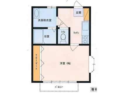 スモールフォーリスト(1K/1階)の間取り写真