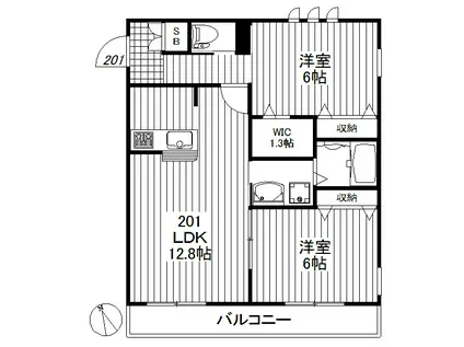 アコルデ三軒茶屋(2LDK/2階)の間取り写真