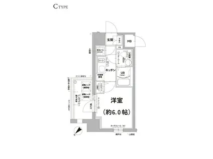 エスリード天王寺町北(1K/5階)の間取り写真