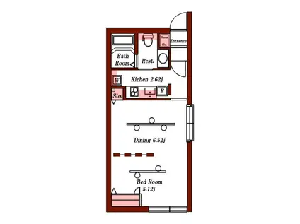 アーバイル新宿西落合(1K/3階)の間取り写真