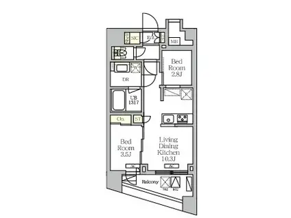 NOGATA RESIDENCE(2LDK/7階)の間取り写真