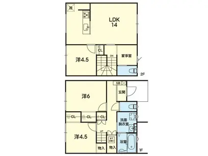 ベネッセレM S(3SLDK/1階)の間取り写真