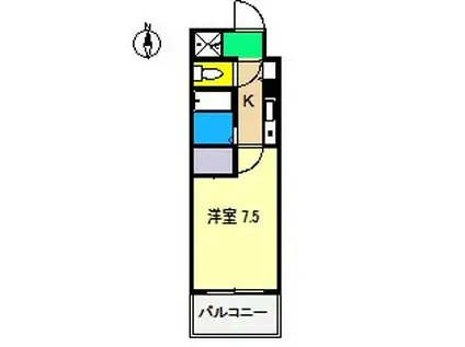 カーサグラン高知(1K/6階)の間取り写真