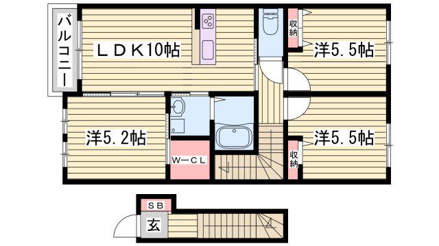 GALA GARDENS(3LDK/2階)の間取り写真