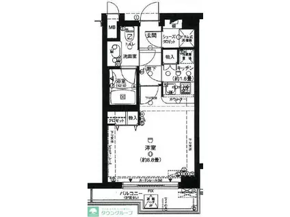スカイコートヴァンテアン桜上水(ワンルーム/2階)の間取り写真