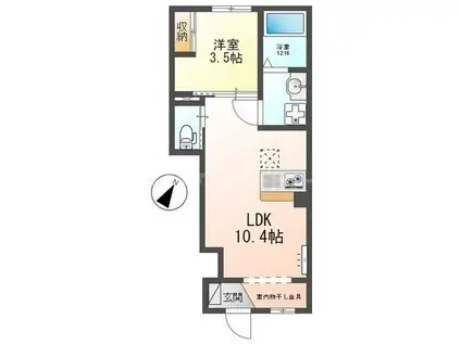 ROSE STELLATO (1LDK/1階)の間取り写真