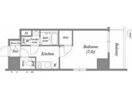 エスリード金山エクセア(1K/2階)の間取り写真