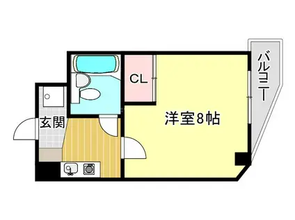 レイクシティ上笠II番館(1K/3階)の間取り写真