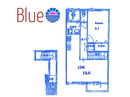 POLLY(1LDK/2階)の間取り写真