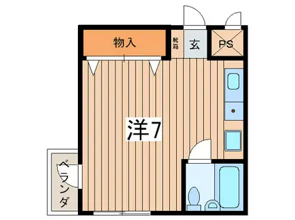 クリアウォーター(ワンルーム/2階)の間取り写真