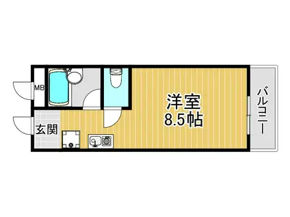グローリー淀川(1K/4階)の間取り写真