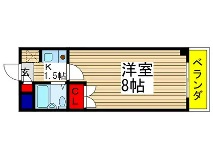 サンライズヒルズ(1K/2階)の間取り写真