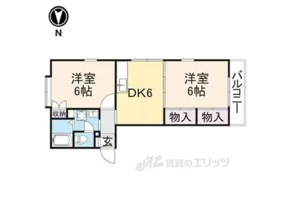 エステートピア5ハヤノ2(2DK/2階)の間取り写真