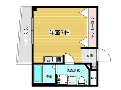 シャンポール福大(ワンルーム/3階)の間取り写真