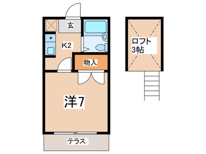 メゾン草薙PART3(1K/1階)の間取り写真