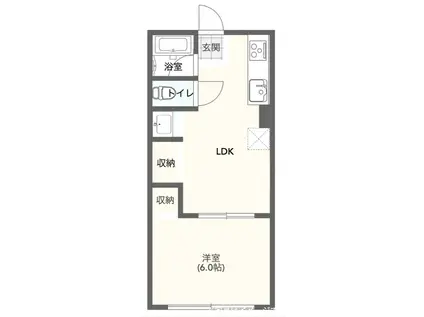 海風のROUTE16(1LDK/1階)の間取り写真