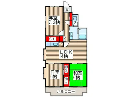 ファミーユ・パーチェ(3LDK/3階)の間取り写真