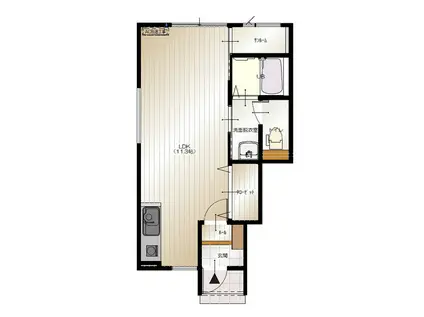 D-BOX大学I(ワンルーム/1階)の間取り写真