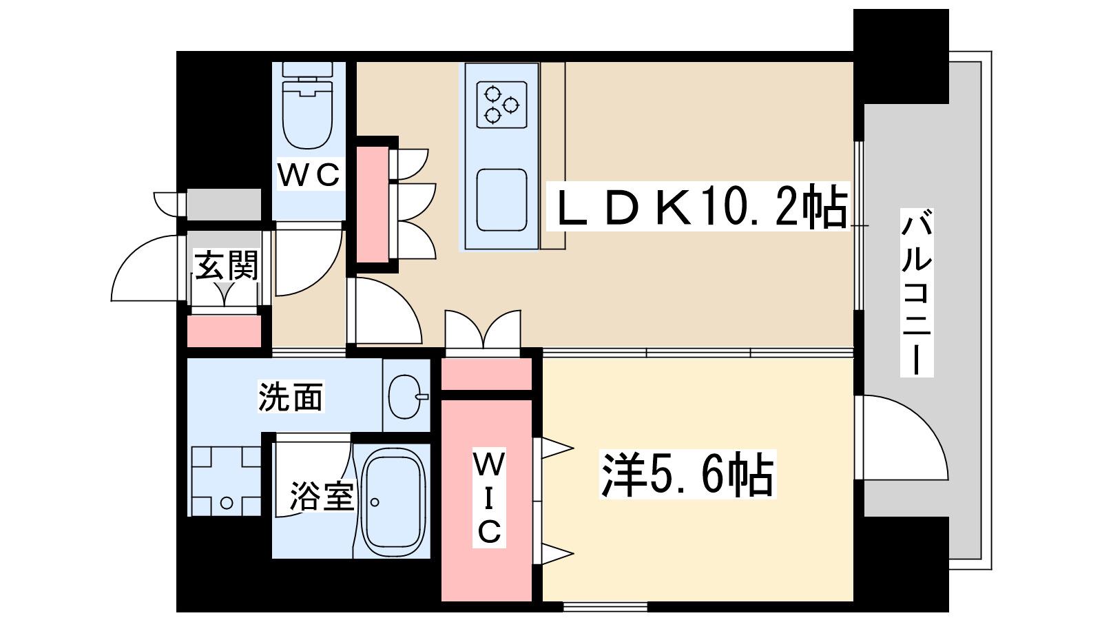 スプランディッド梅田ウエスト(1LDK/10階)の間取り写真