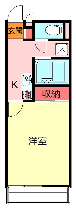 レオネクストアルト(1K/1階)の間取り写真