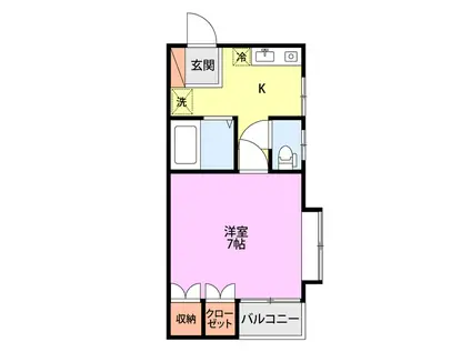SAJA-WING(1K/1階)の間取り写真