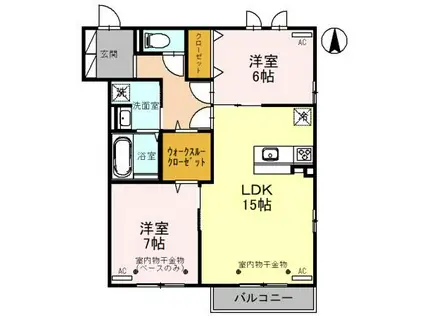 D-RESIDENCE藤江III(2LDK/3階)の間取り写真